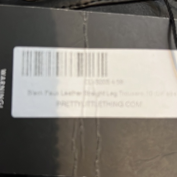 PRETTY LITTLE THING FAUX LEATHER PANTS NWT - Picture 7 of 7